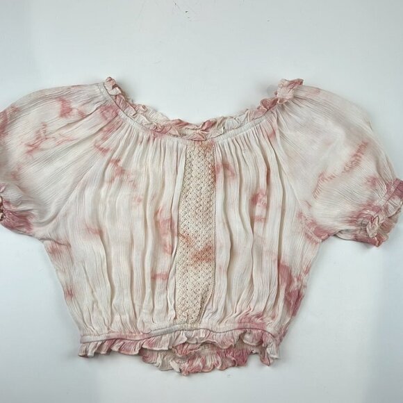 NWT Kiwi & Punch Pink Tie Dye Peasant Girl Short Sleeve Top - Picture 5 of 12